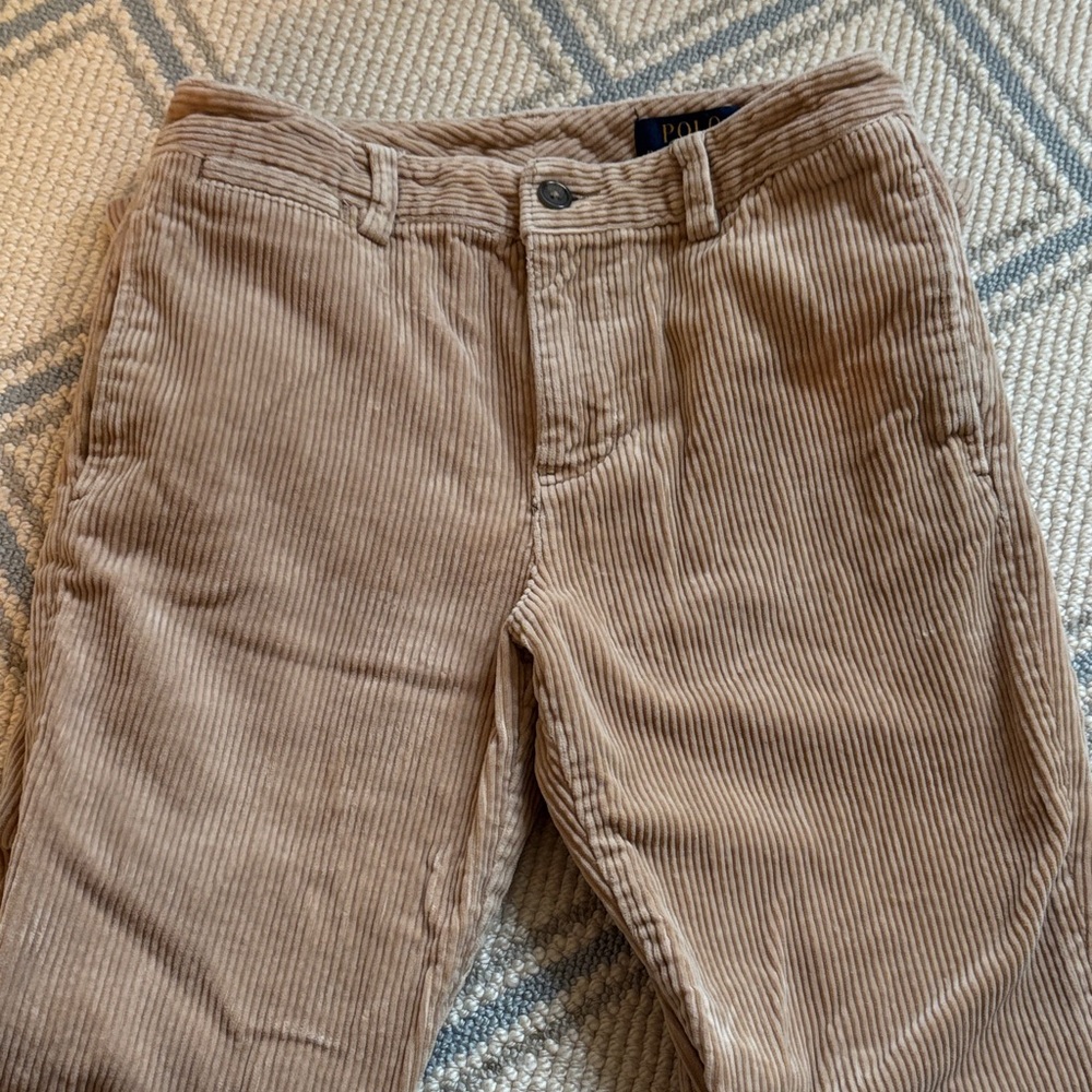 EUC Polo by Ralph Lauren Khaki Corduroy Trousers Sz 12